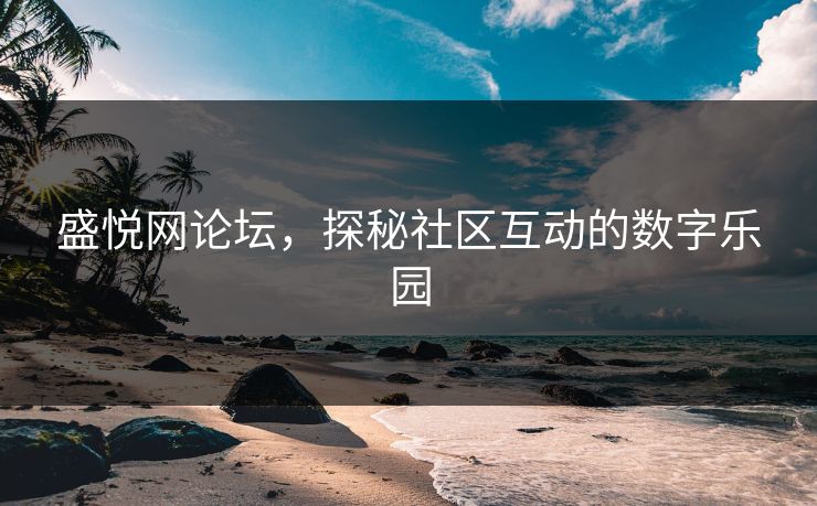 盛悦网论坛，探秘社区互动的数字乐园