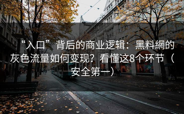 “入口”背后的商业逻辑：黑料網的灰色流量如何变现？看懂这8个环节（安全第一）