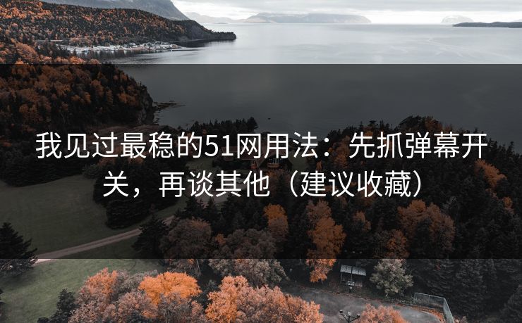 我见过最稳的51网用法:先抓弹幕开关,再谈其他(建议收藏)