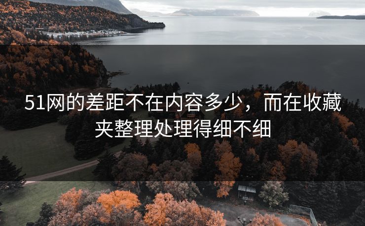 51网的差距不在内容多少,而在收藏夹整理处理得细不细 51网的差距不在内容多少,而在收藏夹整理处理得细不细