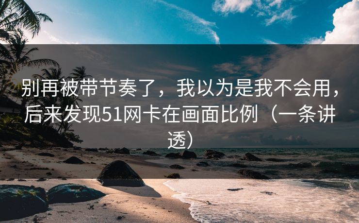 别再被带节奏了，我以为是我不会用，后来发现51网卡在画面比例（一条讲透）