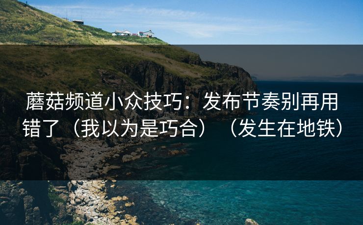 蘑菇频道小众技巧：发布节奏别再用错了（我以为是巧合）（发生在地铁）
