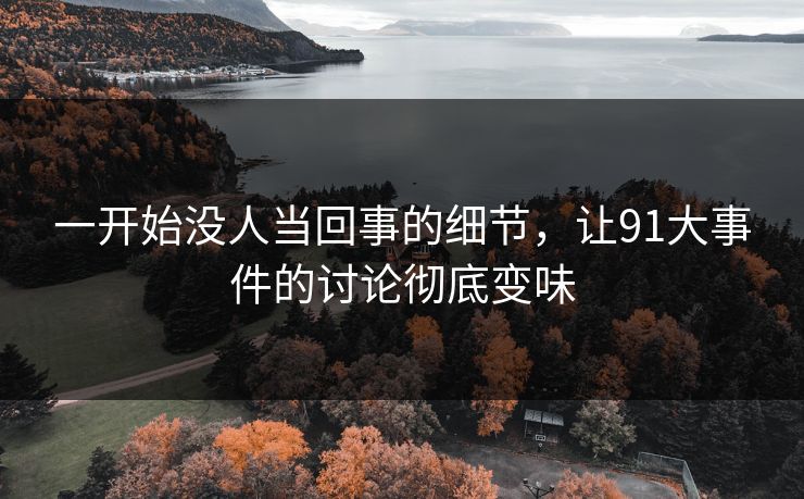 一开始没人当回事的细节，让91大事件的讨论彻底变味